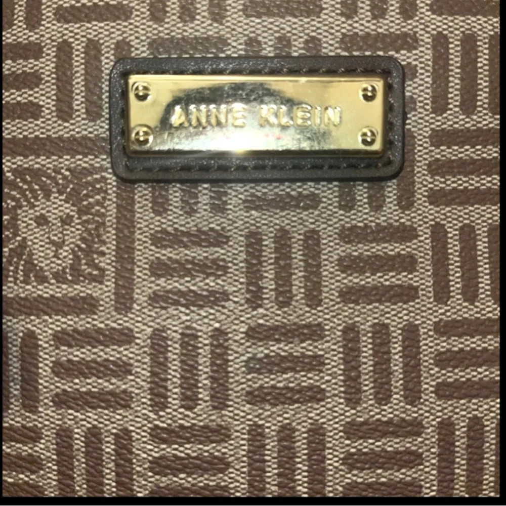 Anne Klein Lion Logo Satchel Shoulder/Handle Khaki/Brown Handbag Purse W/Wallet